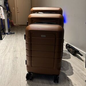 Brown Hardshell Luggage Set